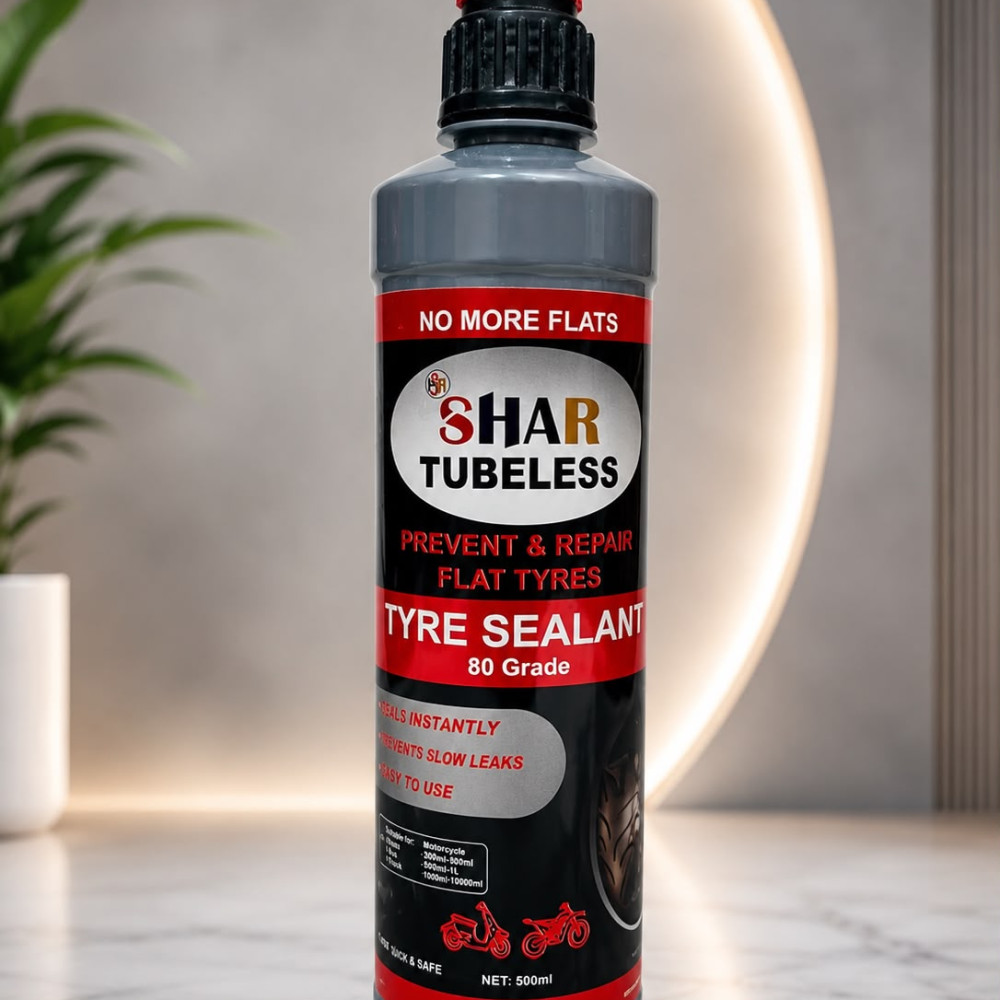 (For Commercial Use) SHAR Tubeless Tyre Sealant – 80 Grade (500ml)