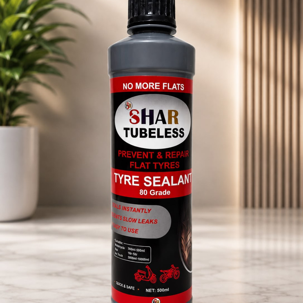 (Regular Quality For Commercial Use)  SHAR Tubeless Tyre Sealant – 80 Grade (500ml)