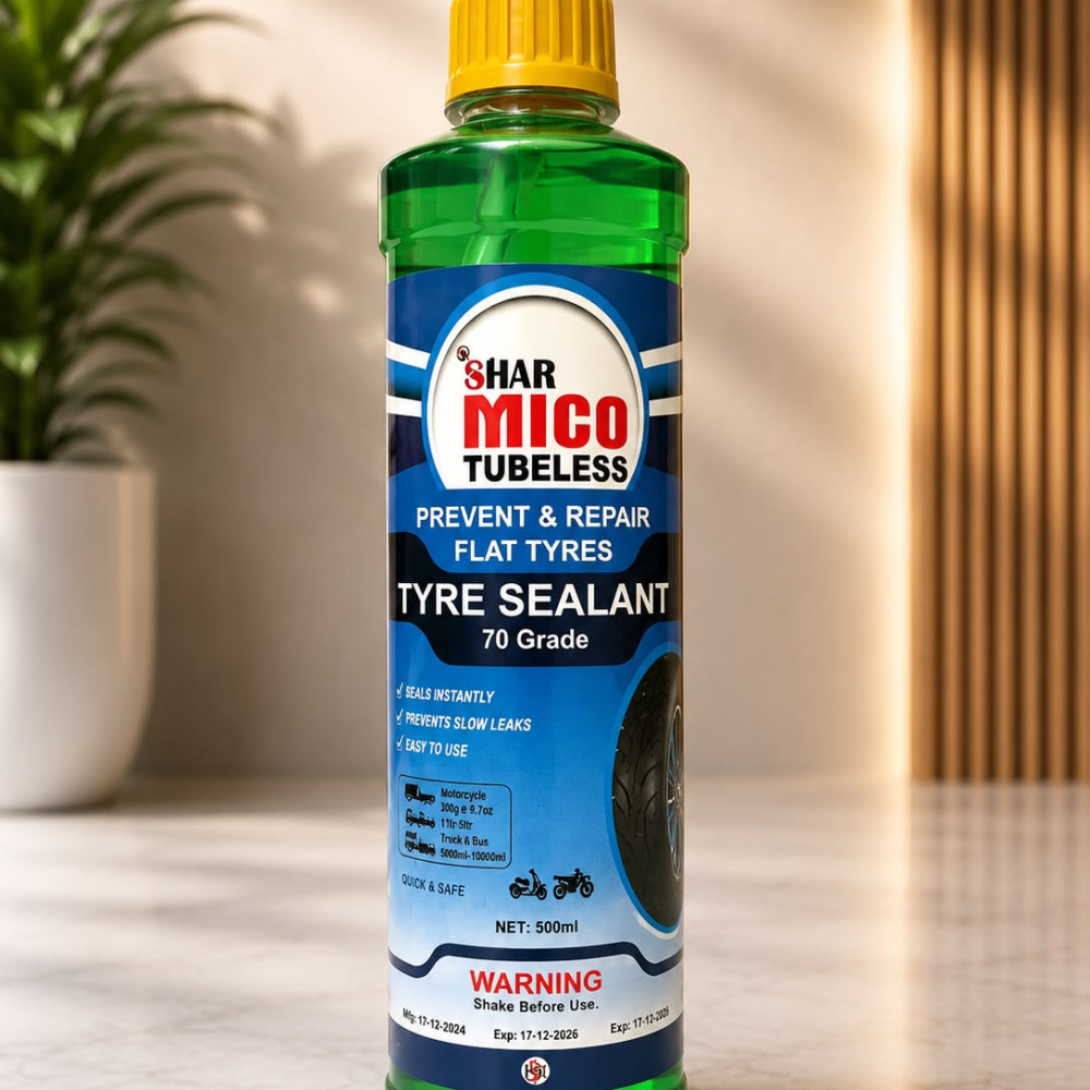 (For Commercial Use) SHAR MICO Tubeless Tyre Sealant – 70 Grade (500ml)